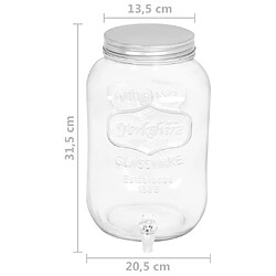 vidaXL Distributeurs de boissons 2 pcs 8050 ml Verre pas cher