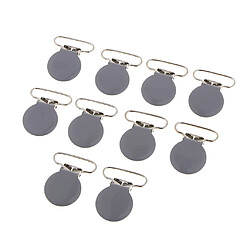 Acheter 10pcs pince de jarretelle en métal pour porte-jouet de dentition bébé factice gris