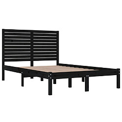 Acheter Maison Chic Lit adulte - Lit simple Cadre de lit,Structure du lit Contemporain Noir Bois massif 140x190 cm -MN80663