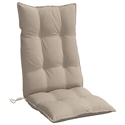 Avis vidaXL Coussins de chaise à dossier haut lot de 4 taupe tissu oxford