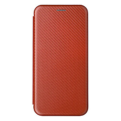 Coque en TPU + PU texture en fibre de carbone avec support magnétique, porte-carte orange pour votre Samsung Galaxy A13 5G