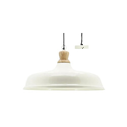 Aubry Gaspard Suspension en métal et bois Ø 60 blanc. Suspension en métal et bois Ø 60 blanc