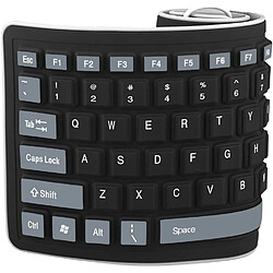 Avis Clavier pliable en silicone USB filaire étanche Rollup Keyboard pour ordinateur portable PC (noir + gris)