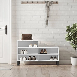 Maison Chic Armoire à chaussure,Meuble à Chaussures Blanc brillant 102x36x60 cm Bois ingénierie -MN29725