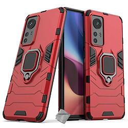 Htdmobiles Coque rigide anti choc pour Xiaomi 12 / 12X 5G + verre trempe - ROUGE