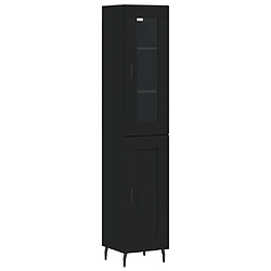 vidaXL Buffet haut Noir 34,5x34x180 cm Bois d'ingénierie