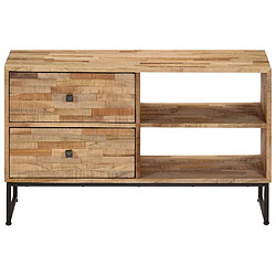 Helloshop26 Meuble télé buffet tv télévision design pratique bois de teck recyclé 90 cm 2502032