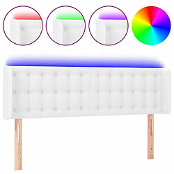 Maison Chic Tête de lit scandinave à LED,meuble de chambre Blanc 147x16x78/88 cm Similicuir -MN28096