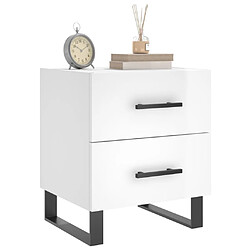 Avis Maison Chic Lot de 2 Tables de chevet,Table de nuit,Table d'appoint pour salon blanc brillant 40x35x47,5 cm -MN37961