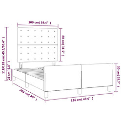 vidaXL Cadre de lit sans matelas noir 120x200 cm similicuir pas cher