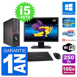 PC Fujitsu E720 DT Ecran 19" Intel i5-4570 RAM 16Go Disque 250Go Windows 10 Wifi - Occasion