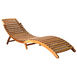 Helloshop26 Transat chaise longue bain de soleil lit de jardin terrasse meuble d'extérieur avec coussin bois d'acacia solide 02_0012354