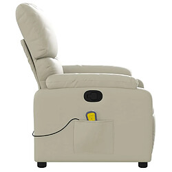 Acheter vidaXL Fauteuil inclinable de massage Crème Similicuir