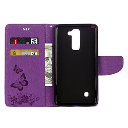 Acheter Wewoo Housse Étui Violet pour LG Stylo 2 / LS775 Papillons Gaufrage Horizontal en cuir Flip avec support et Slots de cartes Portefeuille & Longe