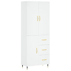 vidaXL Buffet haut Blanc 69,5x34x180 cm Bois d'ingénierie