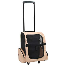 vidaXL Chariot polyvalent pliable pour animaux de compagnie beige