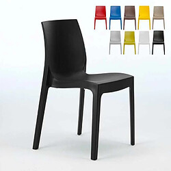 22 Chaises Rome Grand Soleil en polypropylène empilables pour bar et café, Couleur: Noir