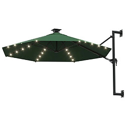 Helloshop26 Parasol mural avec mât métallique et led 300 cm vert 02_0008697