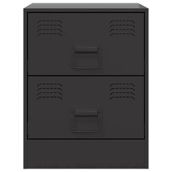 Acheter vidaXL Tables de chevet 2 pcs noir 34,5x39x44 cm acier