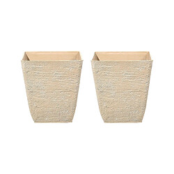 Beliani Lot de 2 cache-pots beiges 39 x 39 x 43 cm DELOS