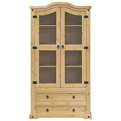 Avis vidaXL Vitrine en verre Corona 99x43x187 cm bois massif de pin