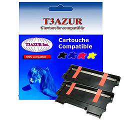 2 Toners Laser compatibles pour Brother DCP7057, DCP7060D, TN2220, TN2010 - 2600 pages - T3AZUR