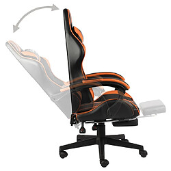 Avis vidaXL Fauteuil de jeux vidéo et repose-pied Noir et orange Similicuir