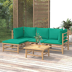 Maison Chic Salon de jardin 5 pcs + coussins - Mobilier/Meubles de jardin - Table et chaises d'extérieur vert bambou -MN67392