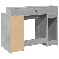 Acheter Helloshop26 Bureau table poste de travail meuble d'ordinateur informatique étude et lumières LED 120 x 55 x 91cm bois d'ingénierie gris 02_0023797