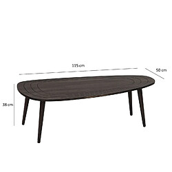 Avis Toilinux Table basse Théodore en bois massif - Gris foncé