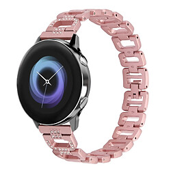 Bracelet en métal 22mm, chaîne en D décorée de strass, rose pour votre Huawei Watch GT 2e Samsung Galaxy Watch 46mm Universal