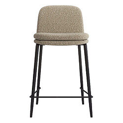 Acheter Moloo NOLAN-Chaise de bar en tissu Bouclé Grège et métal noir (x2)