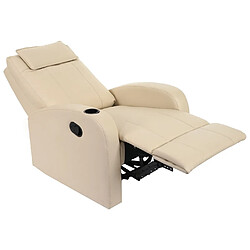 Avis Mendler Fauteuil de télévision Durham, fauteuil relax, chaise longue, similicuir ~ crème