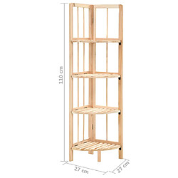 vidaXL Étagère d'angle bois de cèdre 27 x 27 x 110 cm pas cher