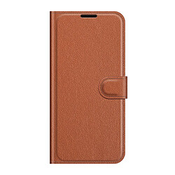 Etui en PU texture litchi, fermeture aimantée marron pour votre Xiaomi Civi 5G