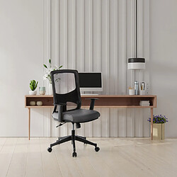 Siège de bureau / Fauteuil de direction LAVITA, tissu maille noir / gris hjh OFFICE pas cher