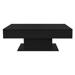 Table basse 110x60x40 cm noir incl. 2 compartiments de rangement sous plateau coulissant ML-Design