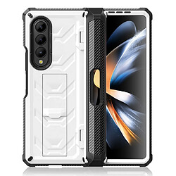 Coque en TPU anti-chocs avec béquille et porte-stylo pour votre Samsung Galaxy Z Fold4 5G SM-F936B - blanc