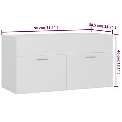 vidaXL Ensemble de meubles de salle de bain Blanc Bois d'ingénierie pas cher