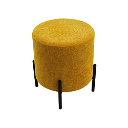 Mobili Rebecca Pouf Rebecca Mobili Cerro 43,5x38x38 Tissu Polyester Acier Jaune Noir Moderne