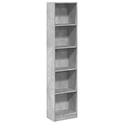 vidaXL Bibliothèque gris béton 40x24x176 cm bois d'ingénierie