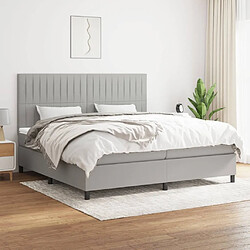 Maison Chic Lit Adulte - Lit simple Lit à sommier tapissier avec matelas moelleux - Meuble de Chambre - Gris clair 200x200cm Tissu -MN44510