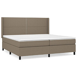 vidaXL Sommier à lattes de lit avec matelas Taupe 200x200 cm Tissu