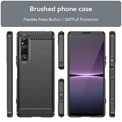 Htdmobiles Coque pour Sony Xperia 1 V - housse etui silicone gel carbone + film ecran - NOIR