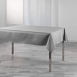 Douceur D'Interieur Nappe polyester unie shana Shantung - 150 x 240 cm - Gris