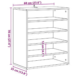 vidaXL Armoire à chaussures chêne artisanal bois d'ingénierie pas cher