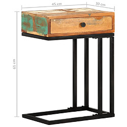 vidaXL Table d'appoint en U 45x30x61 cm Bois de récupération massif pas cher