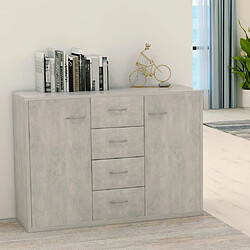 Maison Chic Buffet,Meuble de Rangement,commode pour salon,Cuisine Gris béton 88x30x65 cm Aggloméré -MN38518