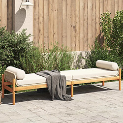 Maison Chic Banc de jardin | Banquette de jardin | Chaise Relax avec coussin beige résine tressée acacia -MN36694