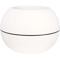 Riviera Pot en plastique boule effet granit 40 cm blanc.